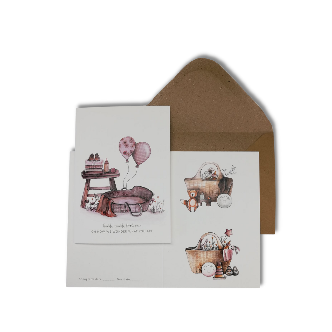 Mama and Me Gender Reveal Card