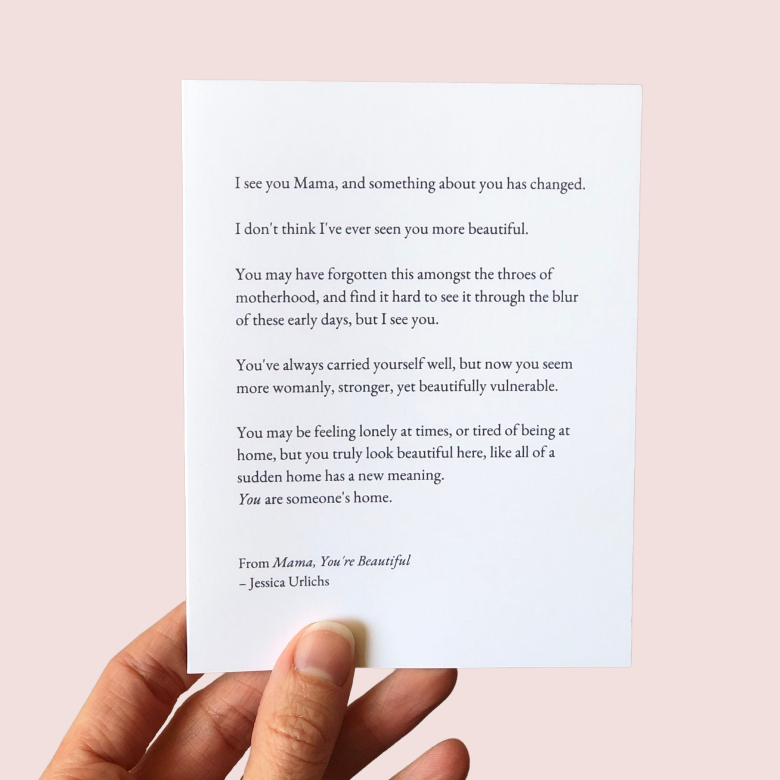 Jessica Urlichs Card Mama You're Beautiful