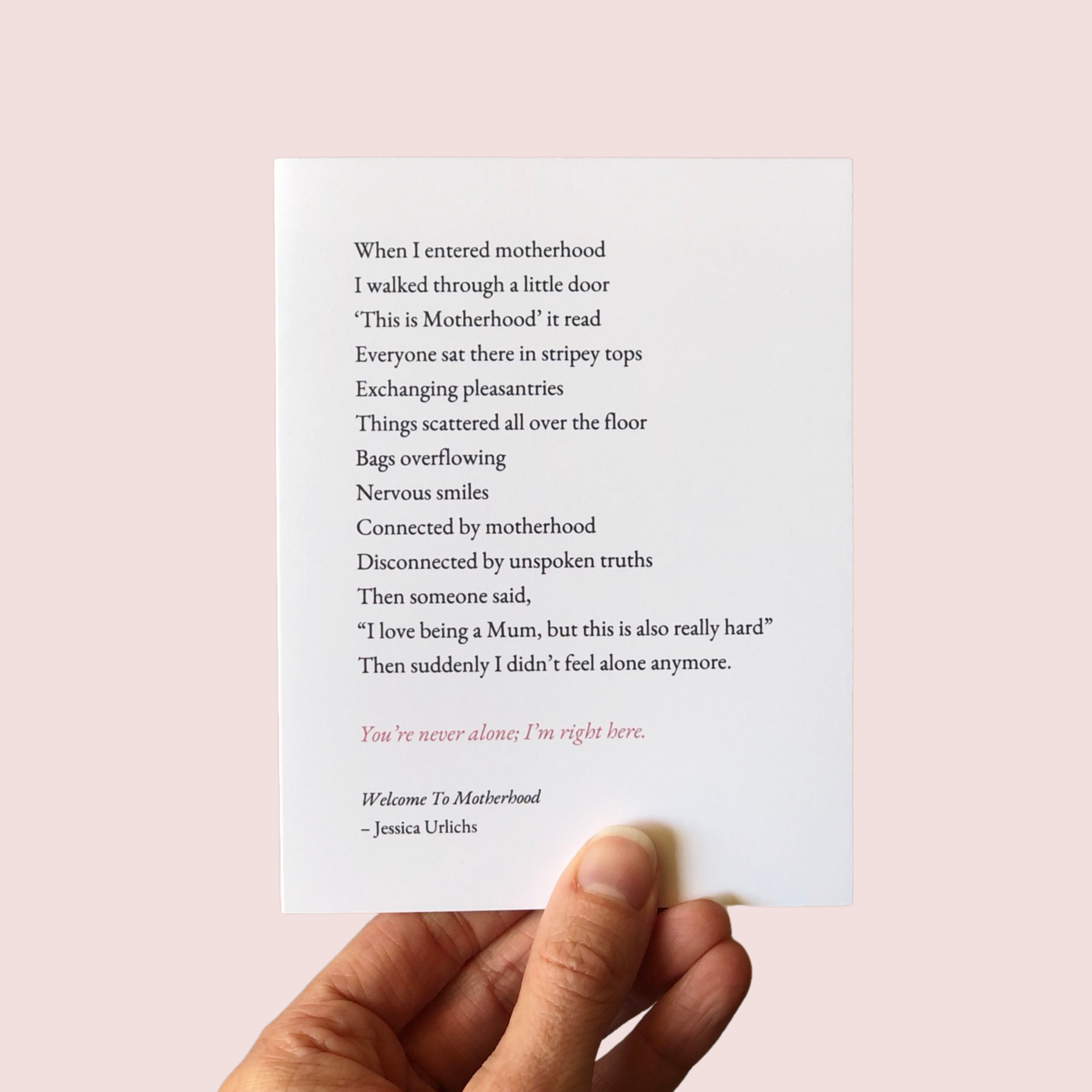 Jessica Urlichs Card - Welcome To Motherhood