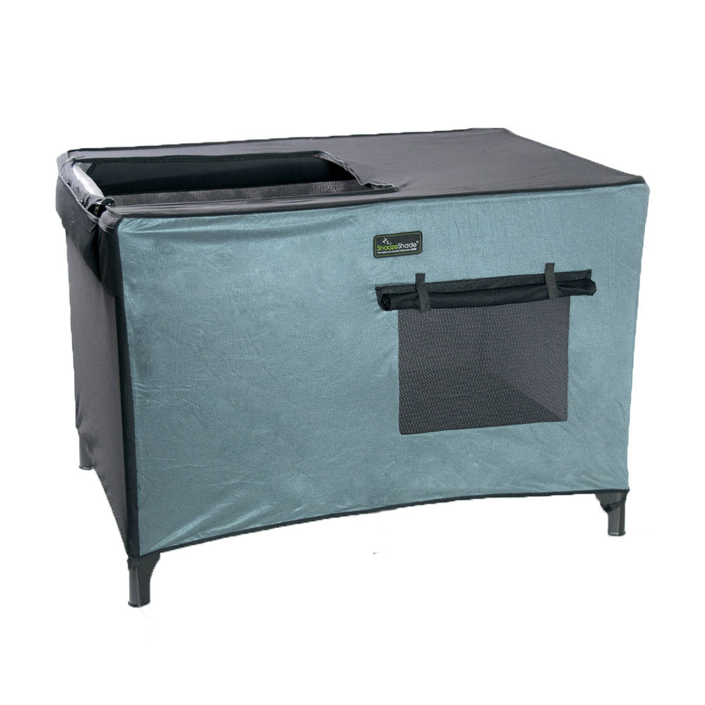 snoozeshade portacot travel cot black out cover