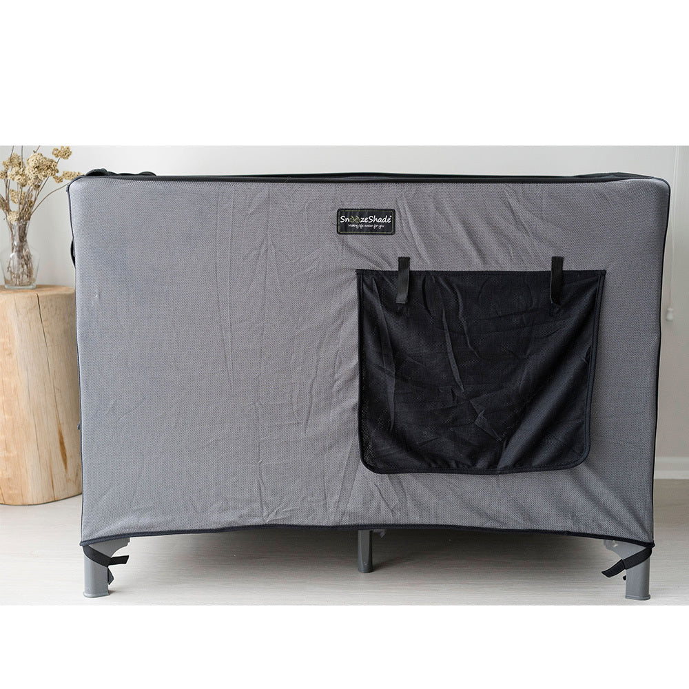 snoozeshade portacot travel cot black out cover