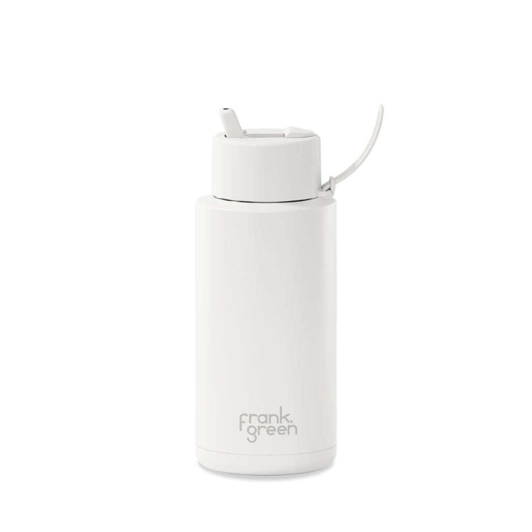 Frank Green Ceramic 1 Litre/34oz Reusable Bottle | Flip Straw Lid