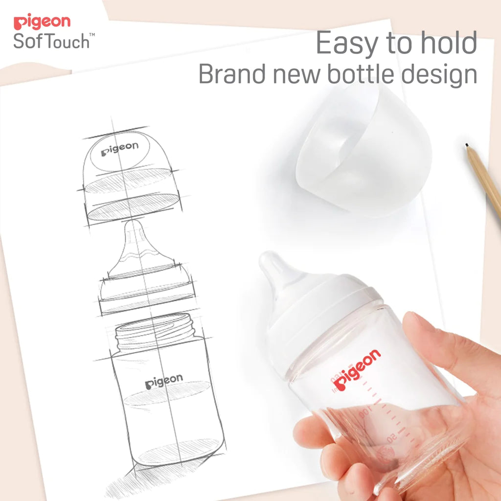 Pigeon 160ml Softouch wide neck glass bottle