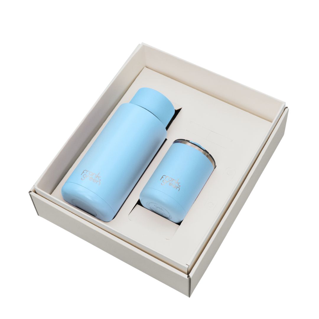 Frank Green Ceramic 34oz Bottle + Hinge Coffee Cup Gift Set