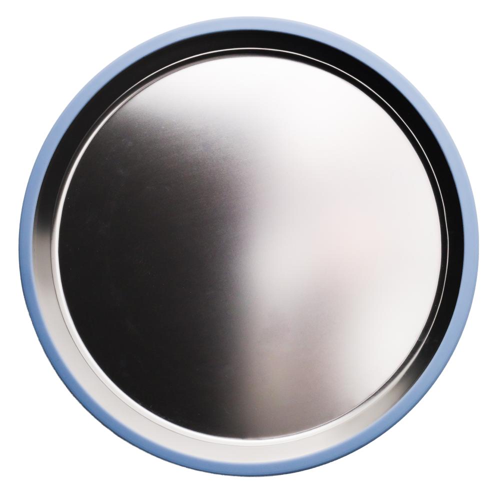 nestling 23cm flat stainless steel plate in dusty blue