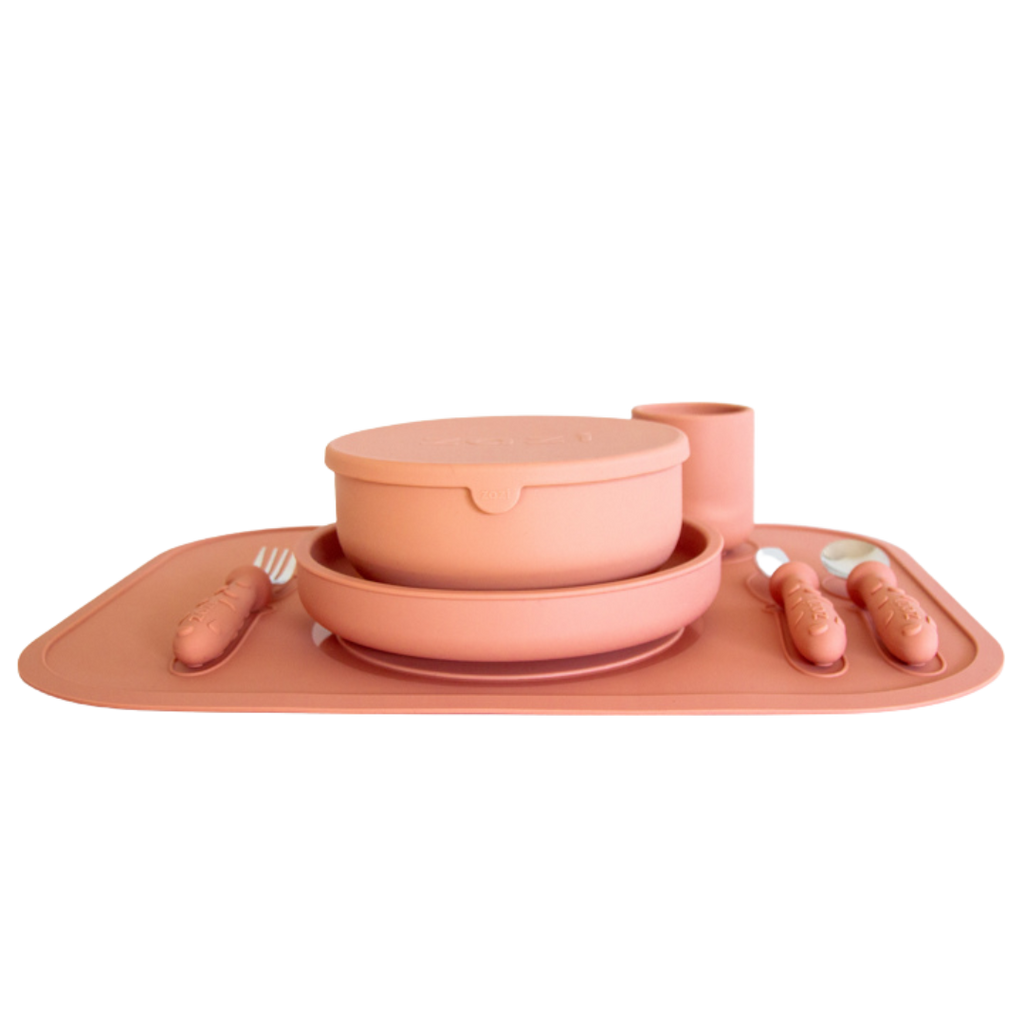 Zazi Clever Bundle with Blush plate, clever mat, plate, cutlery and cup