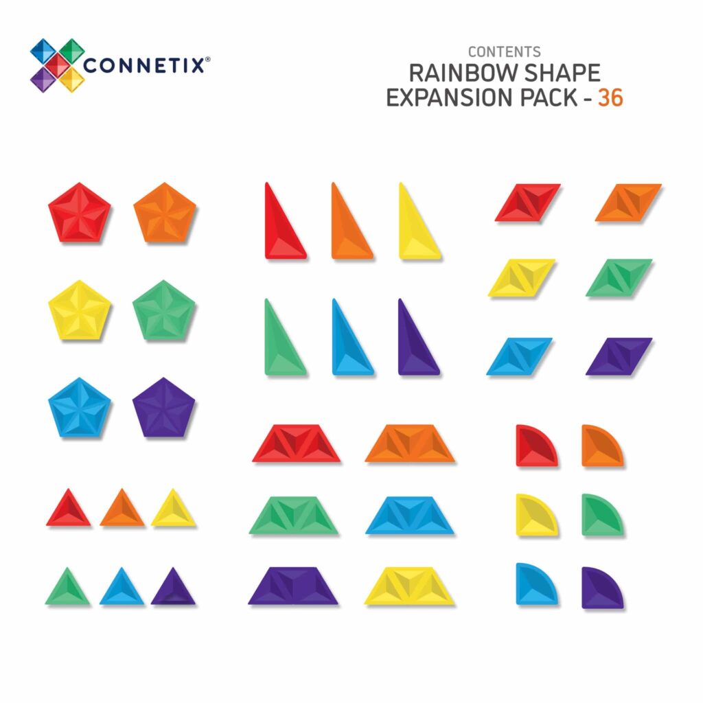 Connetix Rainbow 36 piece shape pack
