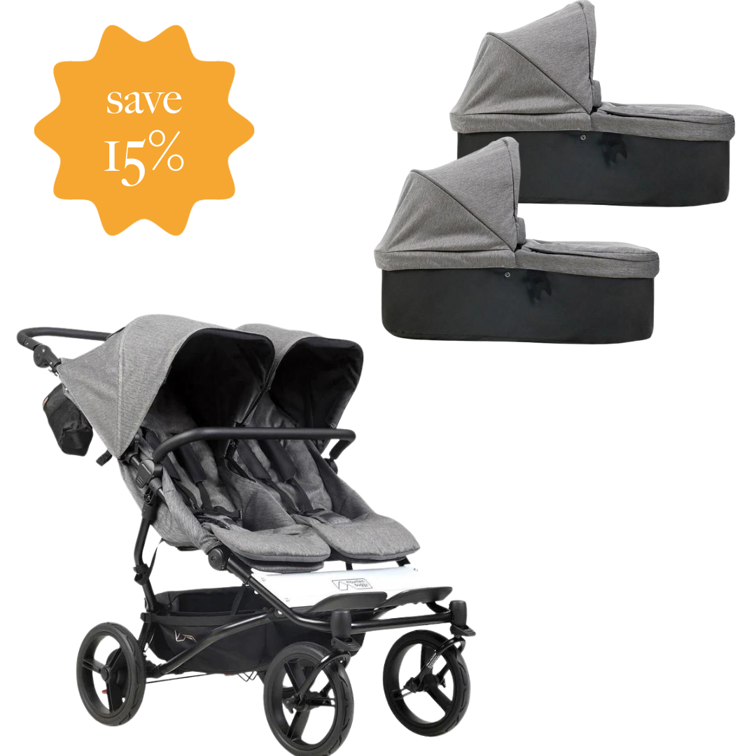 Mountain Buggy Luxury Duet Two Carry Cots Herringbone Mom Store