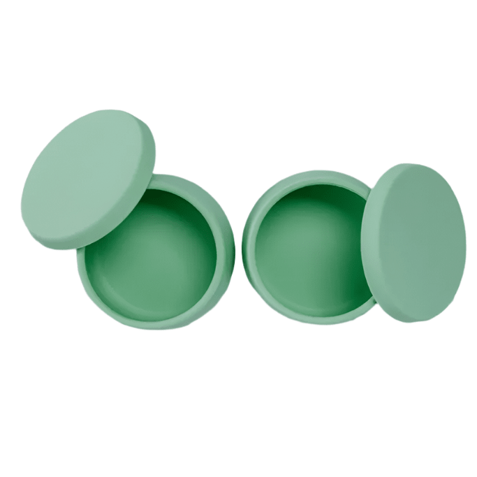 Starting Solids Australia Suckie Scoop Mini Bowls in Mint Crisp with lids, on a white background