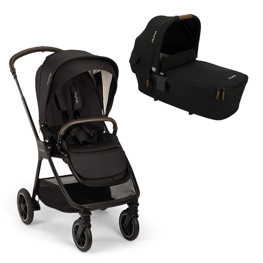 Nuna TRIV Next + Carry Cot Bundle in Caviar: TRIV Next stroller and LYTL carry cot