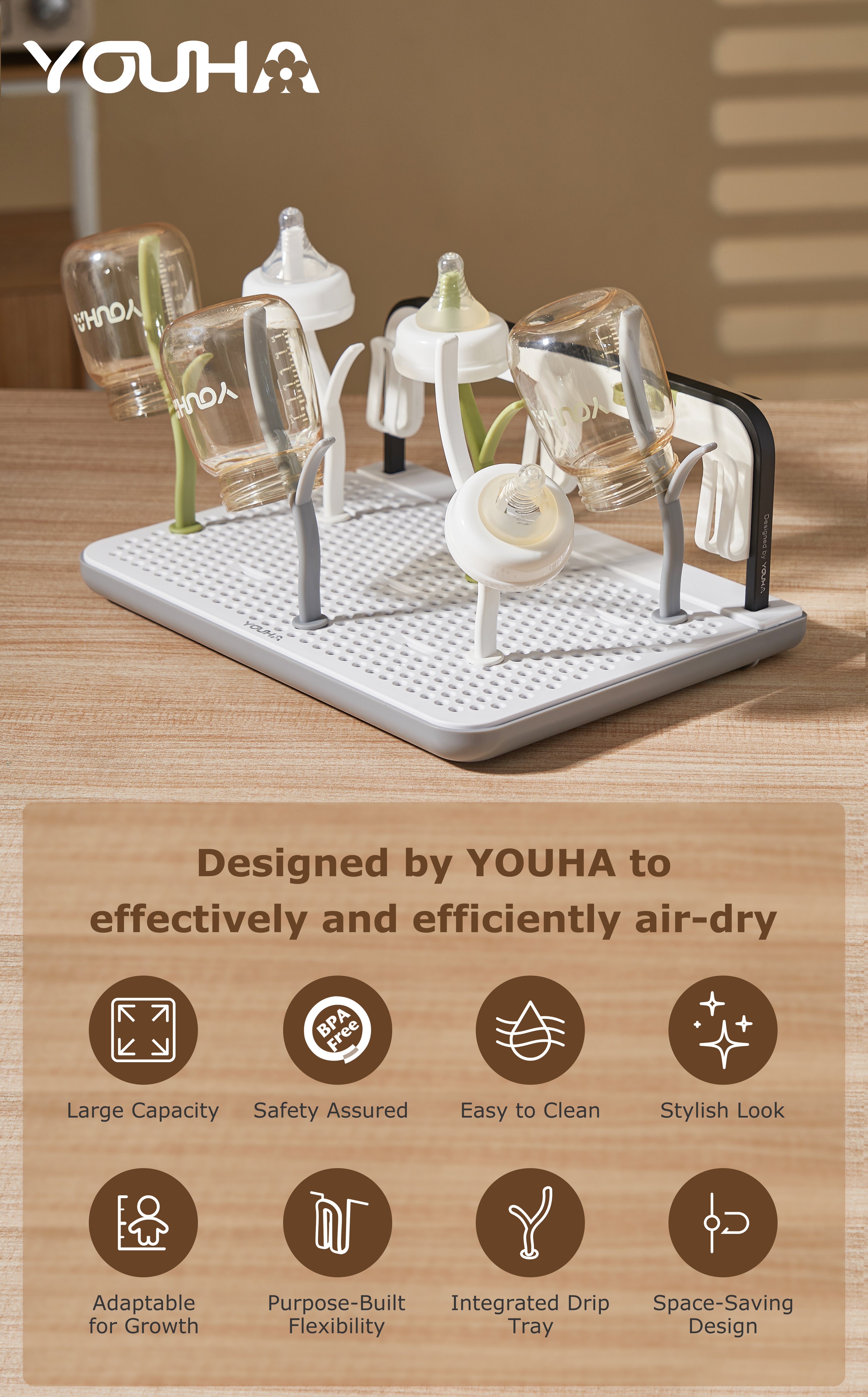 Youha dish drying rack with prongs
