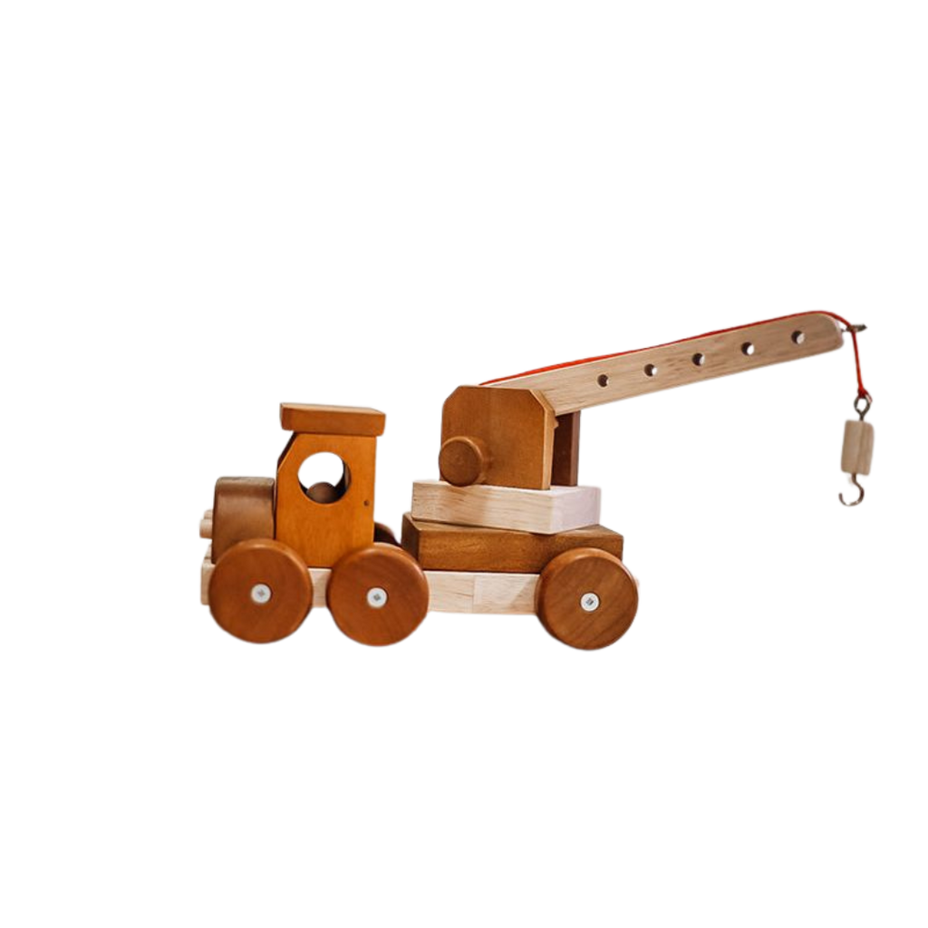 Q toys wooden crane with pully system