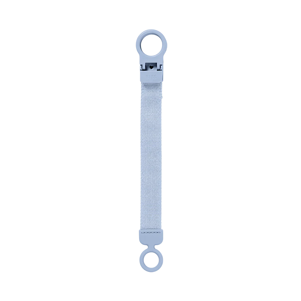 bibs dummy loop clip in dusty blue