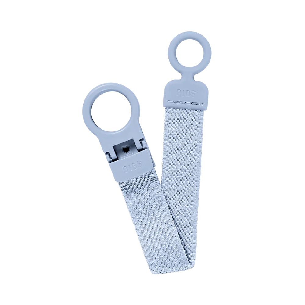 bibs dummy loop clip in dusty blue