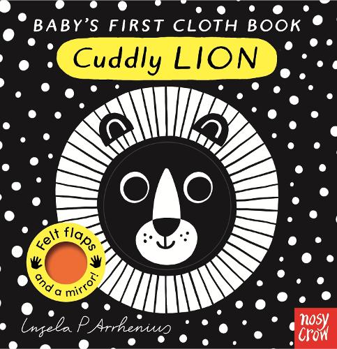 Baby's First Cloth Book Cuddly Lion by Ingela P Arrhenius - black and white high contrast cloth book