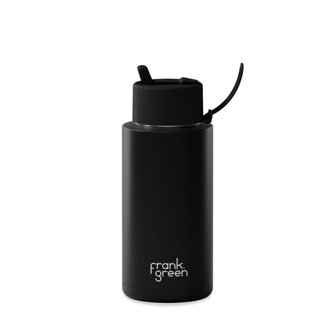 Frank Green Ceramic 1 Litre/34oz Reusable Bottle | Flip Straw Lid