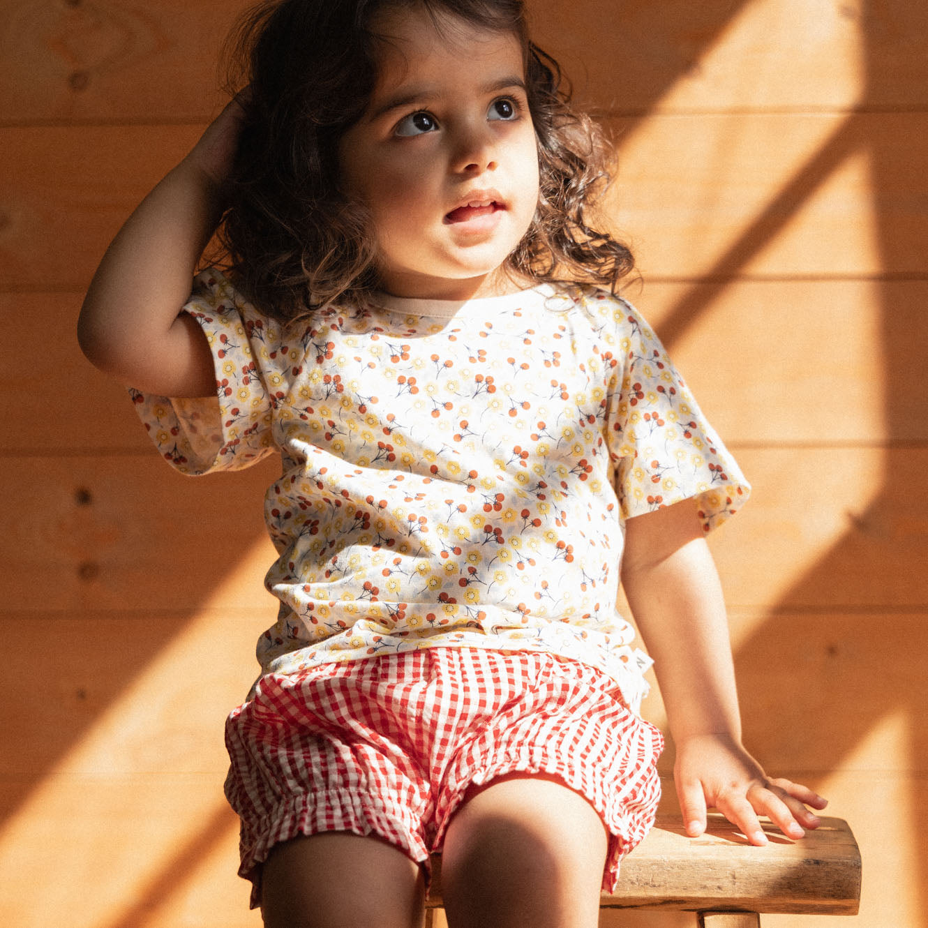 Betty Shorts in Red Gingham, worn