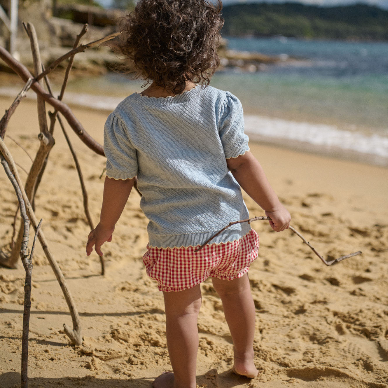 Betty Shorts in Red Gingham, worn