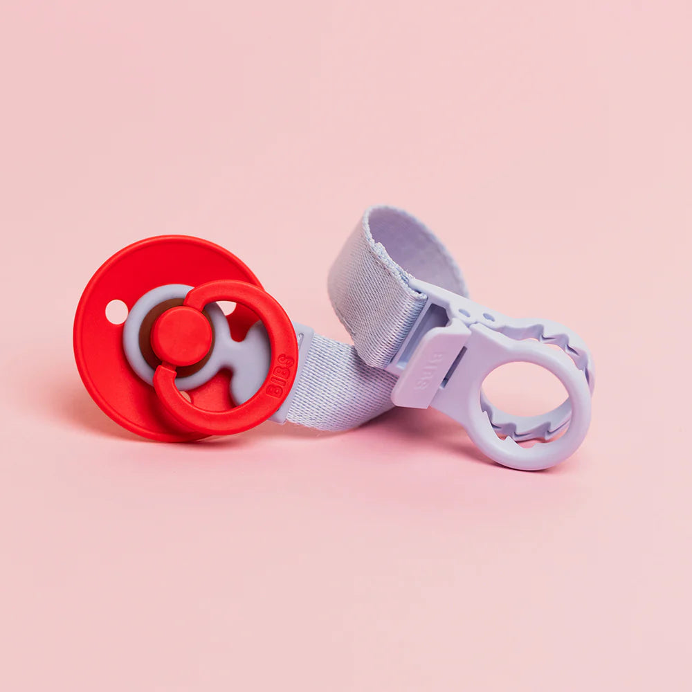 bibs dummy loop clip in dusty blue