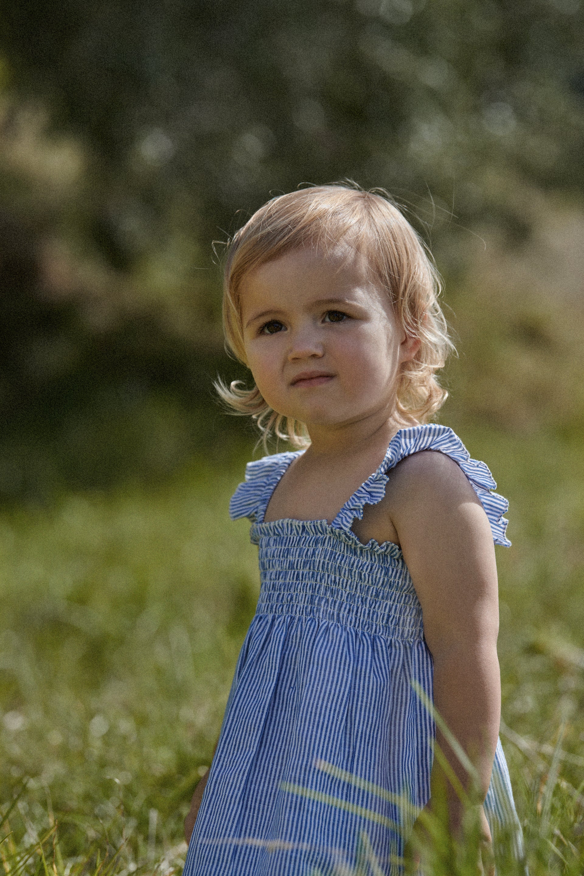 Gala dress blue stripe