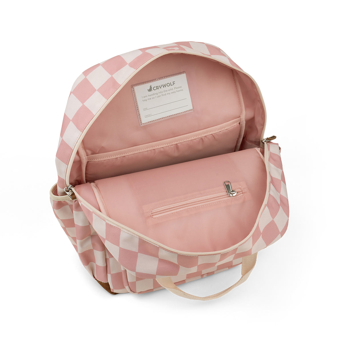 crywolf knapsack pink check