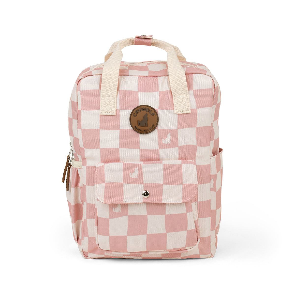 mini backpack pink check