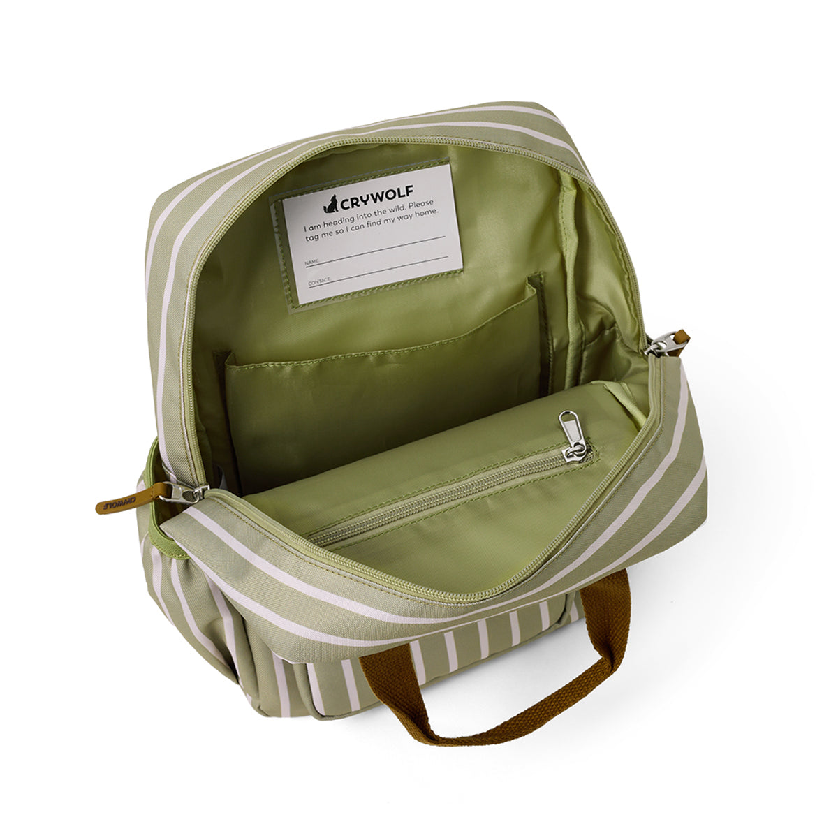 crywolf mini backpack elm stripe