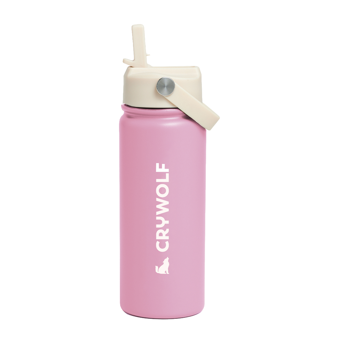 Crywolf 545ml stainless steel drink bottle in Hibiscus pink