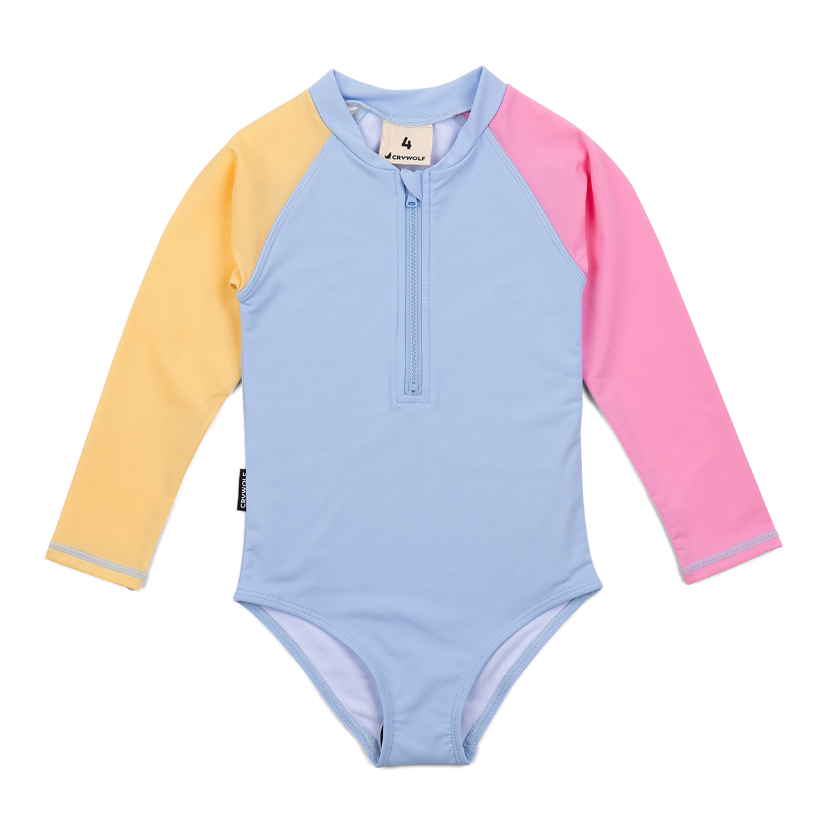 Long sleeve colourblock swimsuit