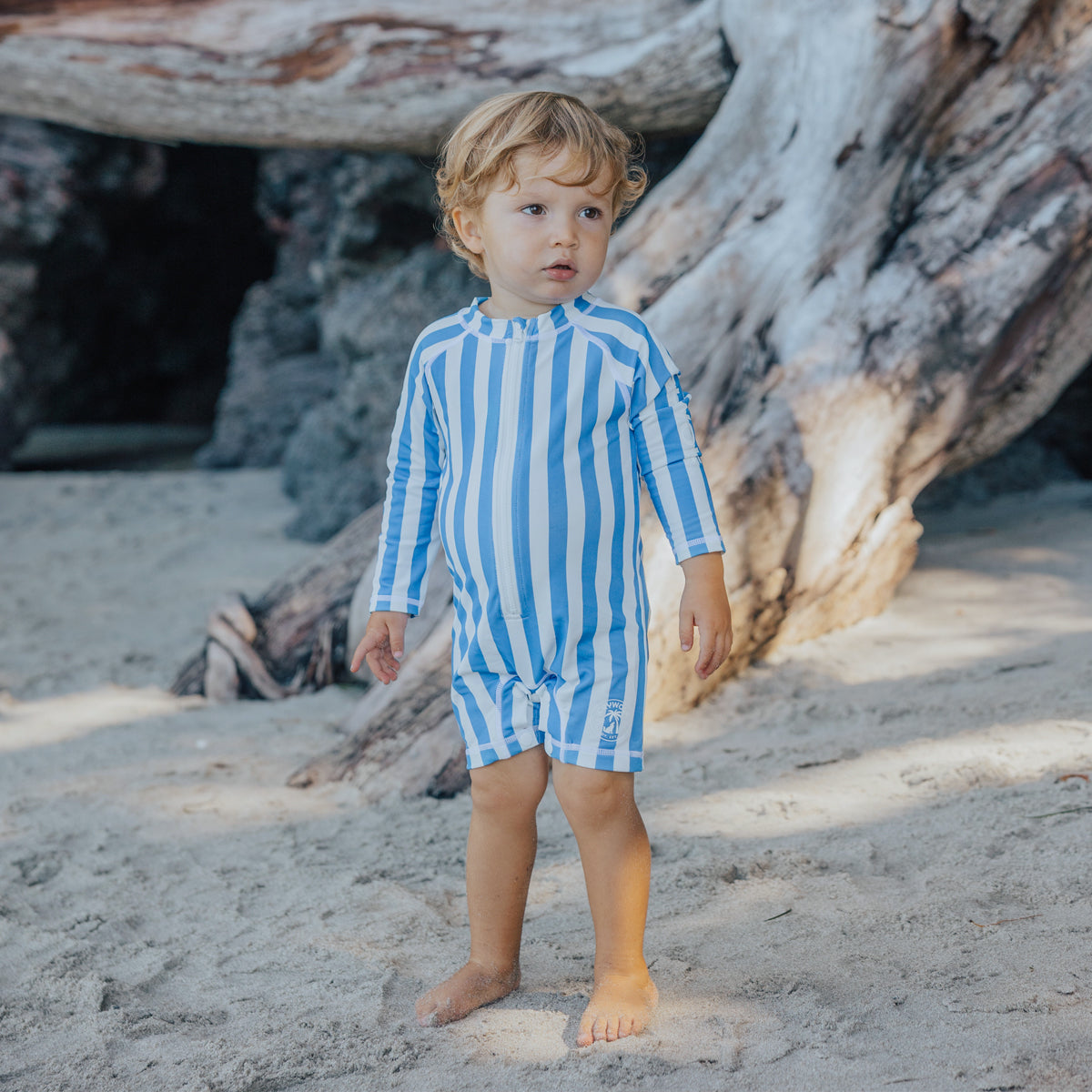 blue stripe rash suit