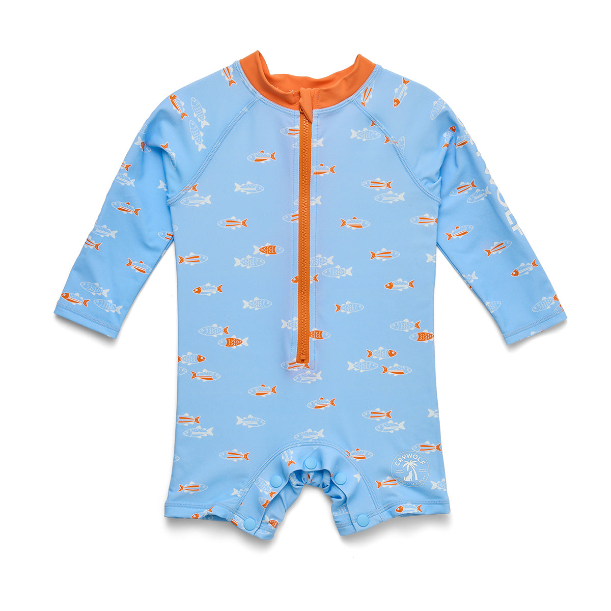 Crywolf Baby Rash Suit in Fish School - front view