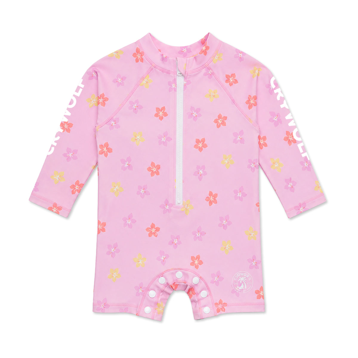 Crywolf Baby Rash Suit in Hibiscus Bloom - front view