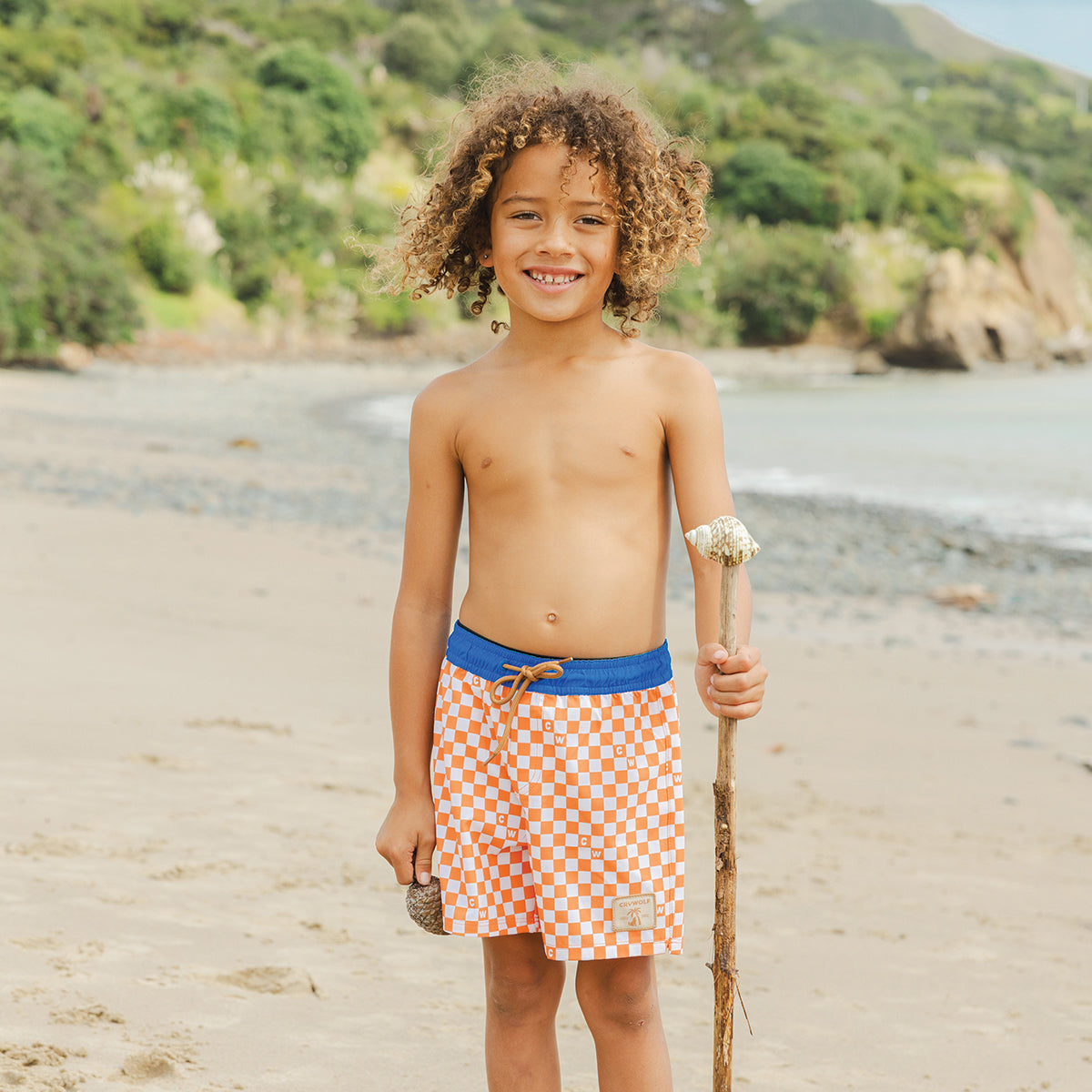 Crywolf Board Short in Sunset Check - lifestyle 2