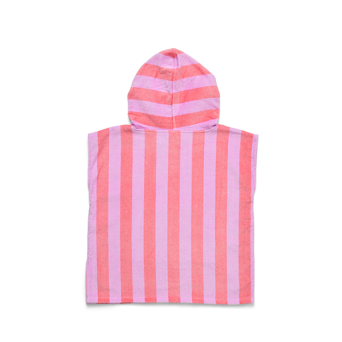 Crywolf Hooded Towel in Flamingo Stripe - back view
