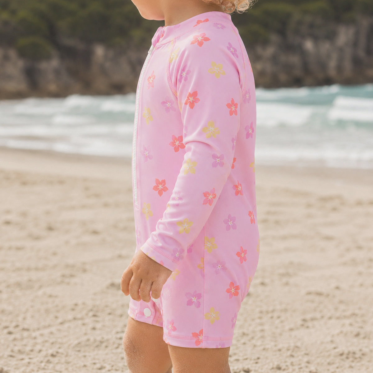 Crywolf Baby Rash Suit in Hibiscus Bloom - lifestyle