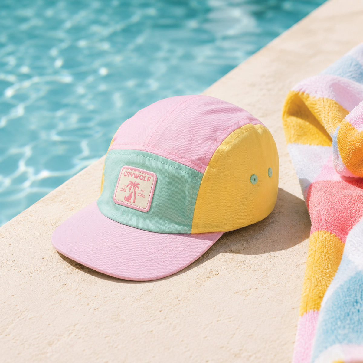 Crywolf Lucky Cap in Poolside Colourblock - lifestyle