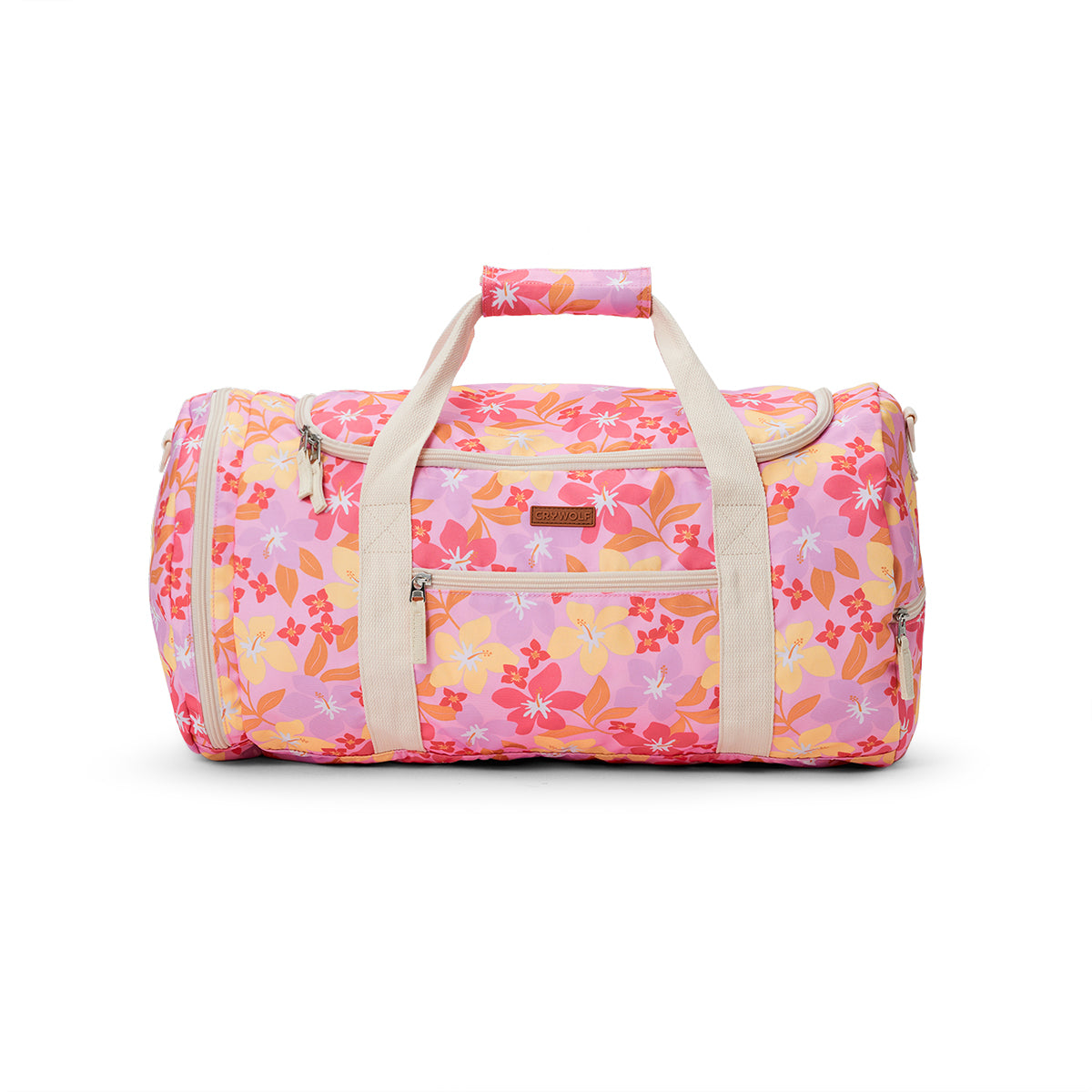 Crywolf Packable Duffel in Hibiscus Daze - front view
