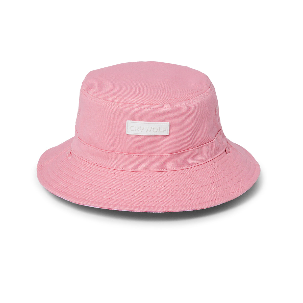 Crywolf Reversible Bucket Hat in Flamingo Stripe - reverse side
