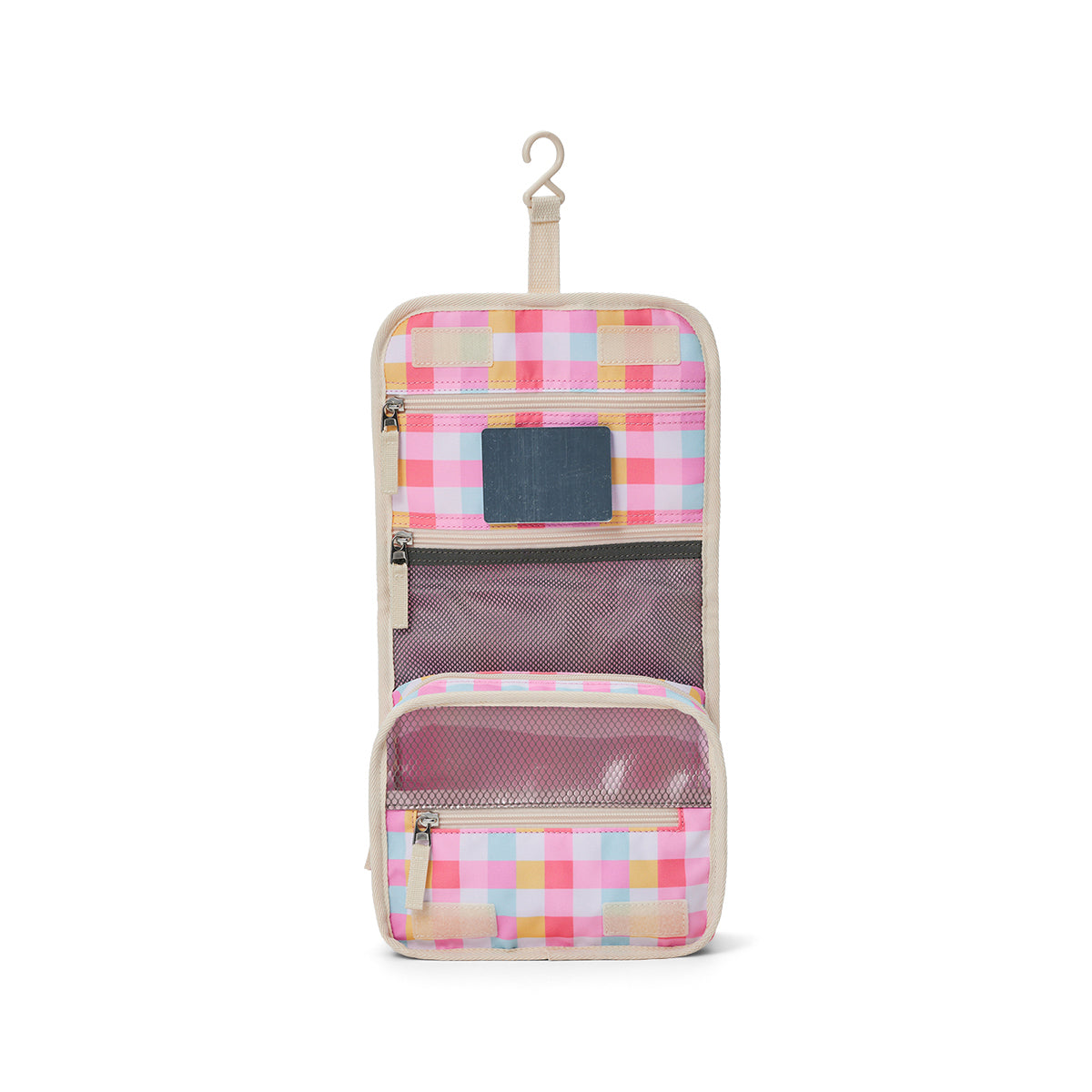 Crywolf Hanging Toiletry Bag in Pop Gingham - product shot