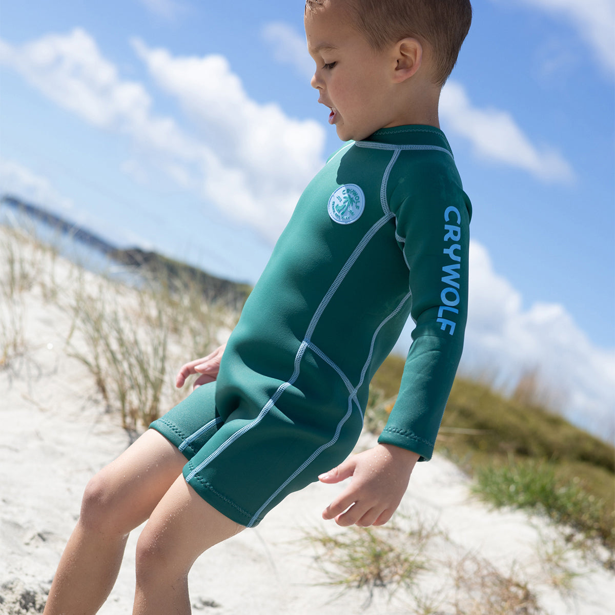 Crywolf kids long sleeve wetsuit in Sea Green
