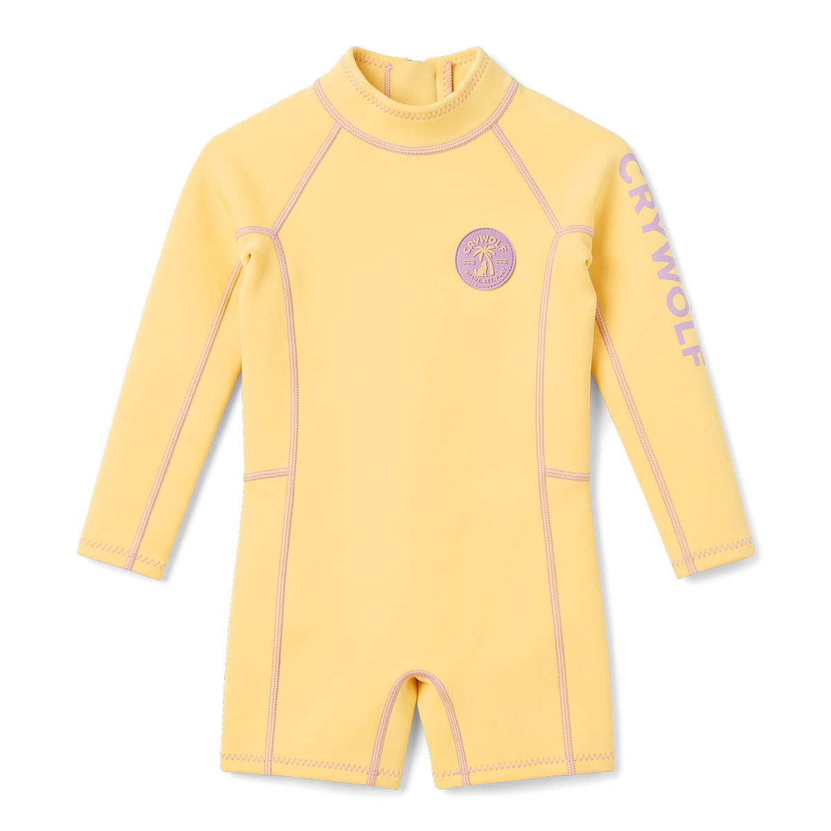 Crywolf kids long sleeve wetsuit in Sundaze, front view