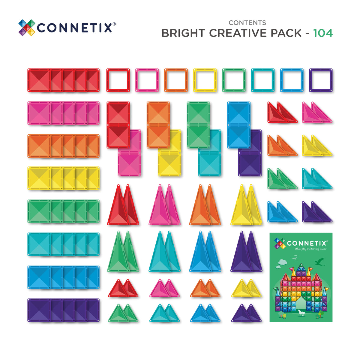 Connetix Bright 104 Piece Creative Pack