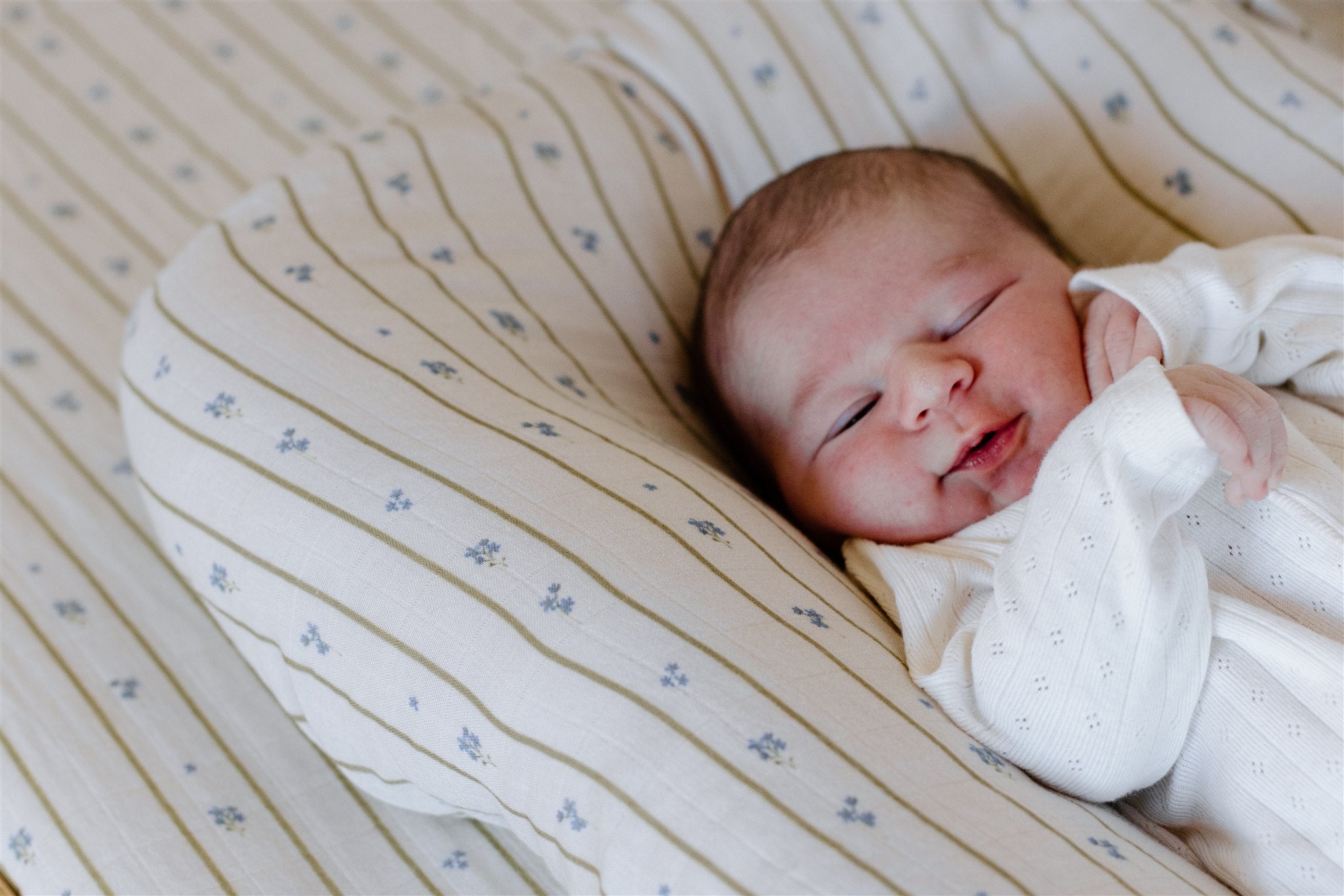 leni the label fitted muslin sheet in forget me not
