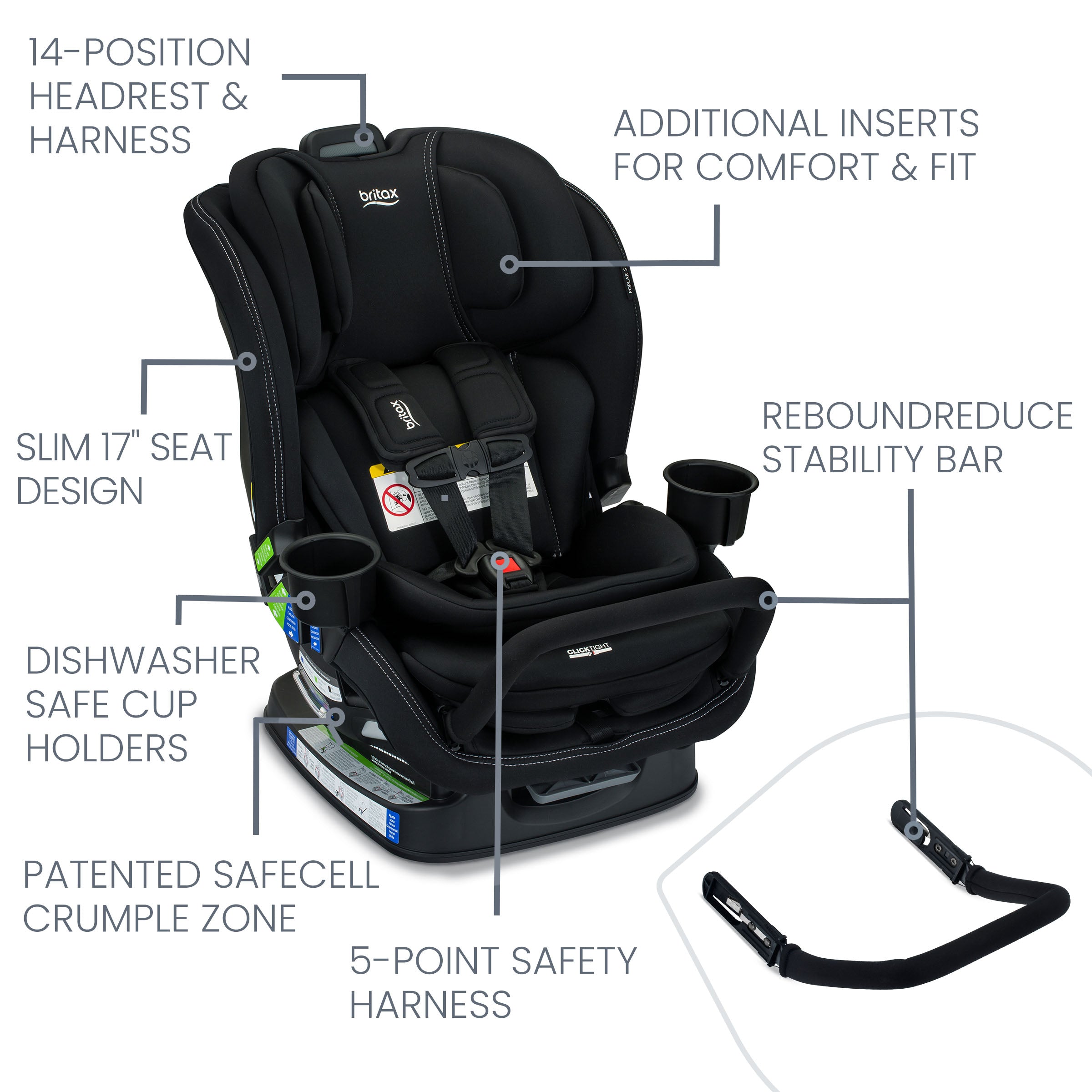 Britax Poplar Clicktight Convertible Carseat