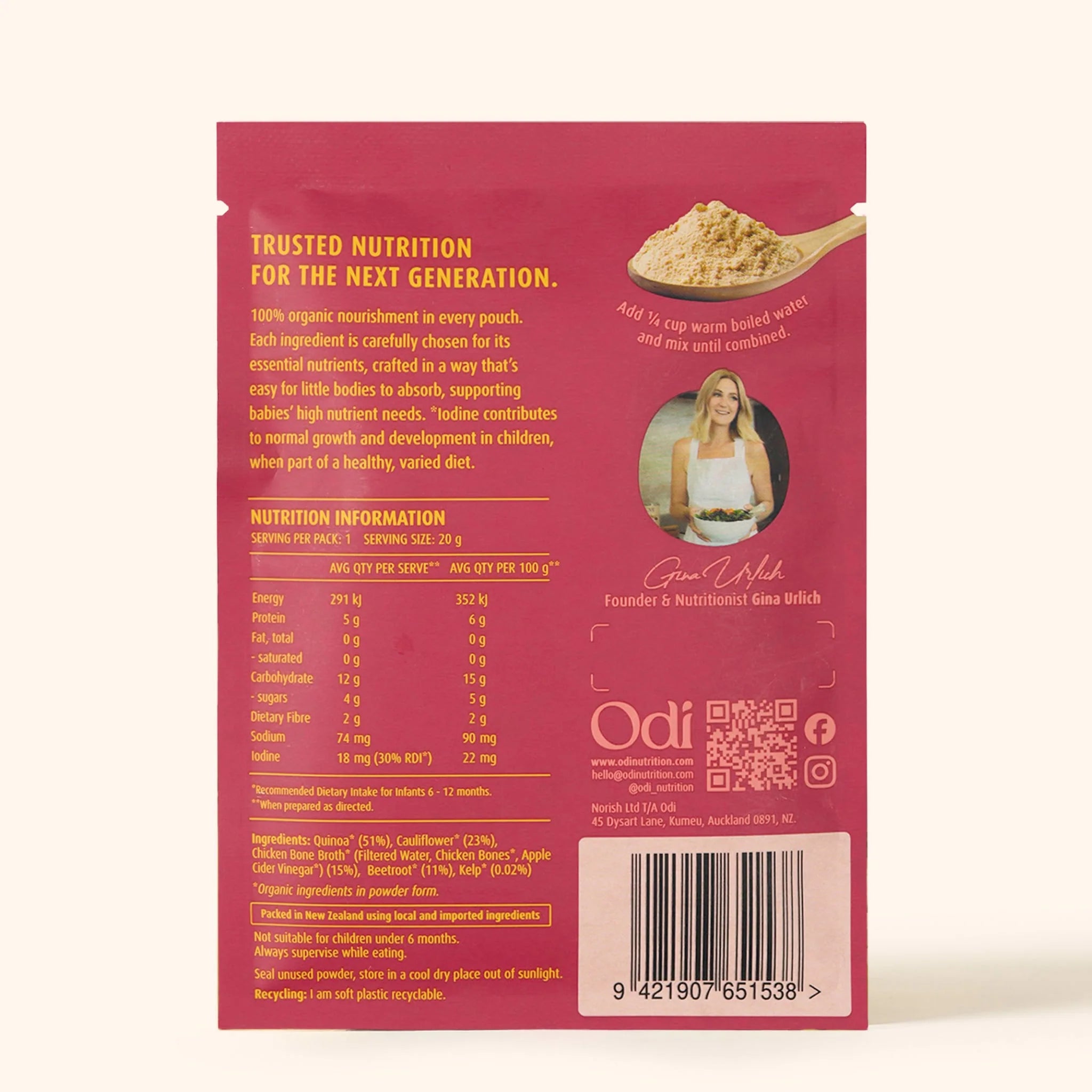 odi nutrition organic beetroot puree powder