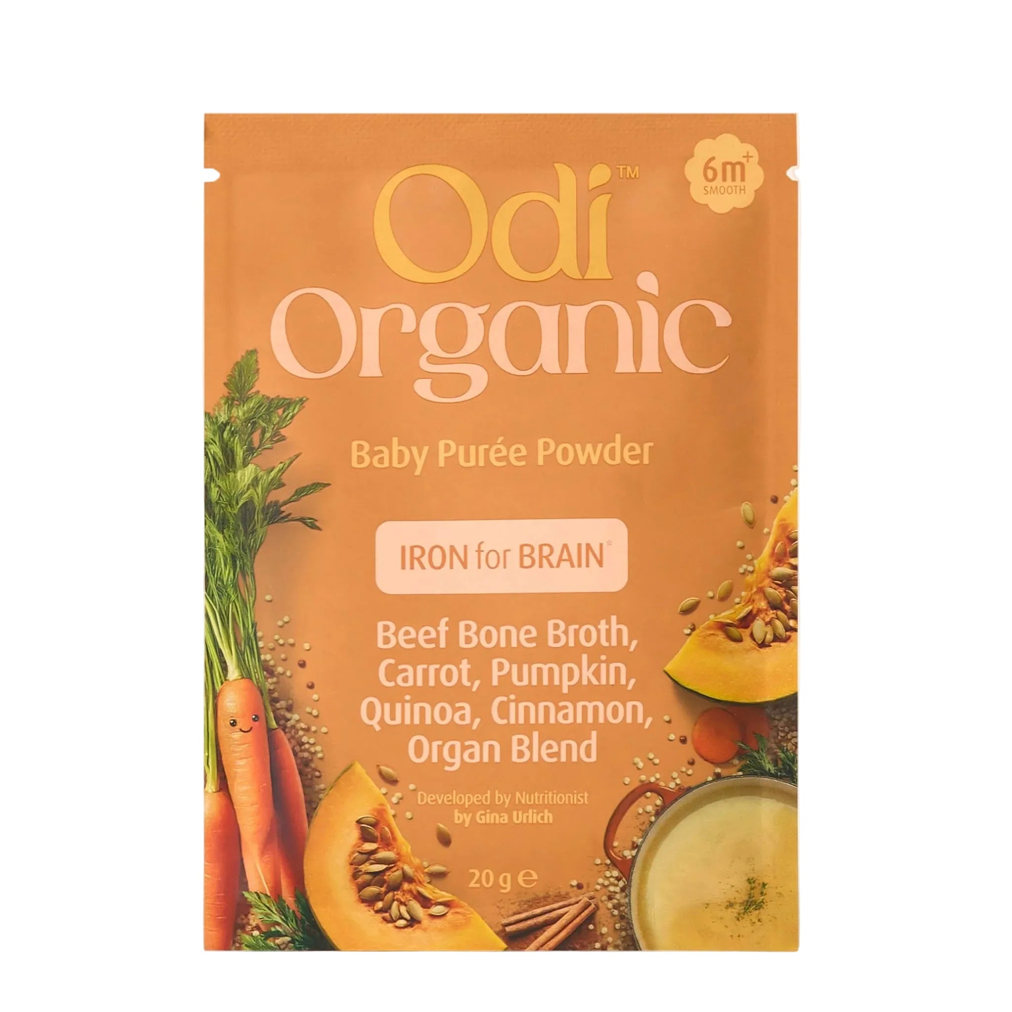 odi nutrition organic carrot baby puree powder sachet