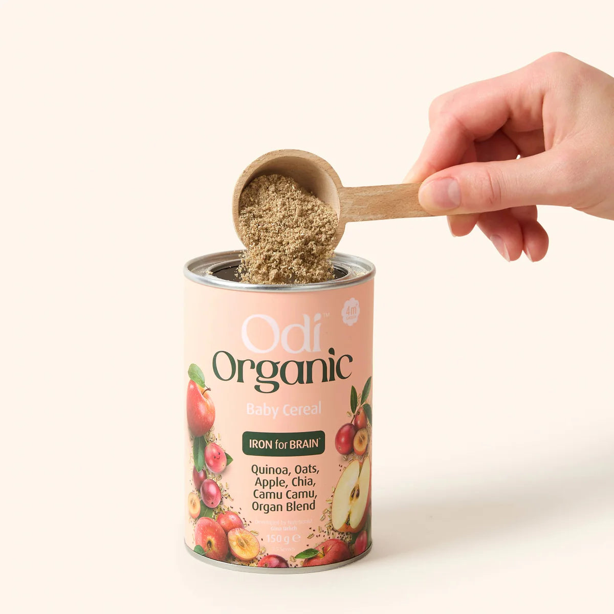 odi nutrition organic baby cereal tin