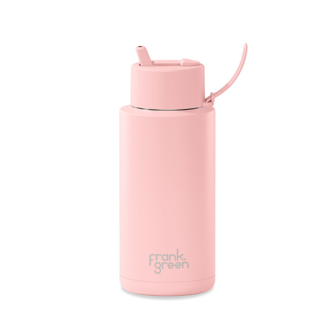 Frank Green Ceramic 1 Litre/34oz Reusable Bottle | Flip Straw Lid