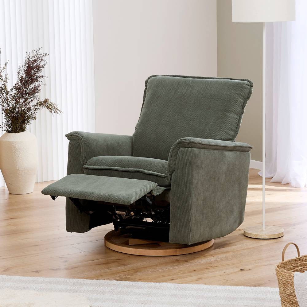 Il Tutto Louie Electric Recliner Chair - Olive Corduroy