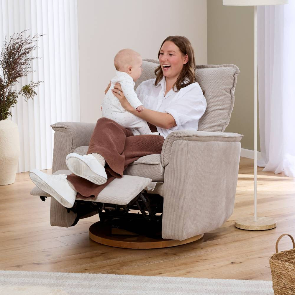 Il Tutto Louie Electric Recliner Chair - Taupe Corduroy